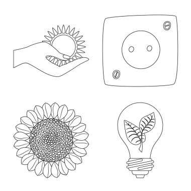 Yenilik ve teknoloji logo vektör Illustration. Yenilik ve hisse senedi için doğa vektör simge kümesi.