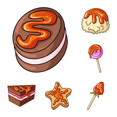 Tatlı ve tatlı simge vektör Illustration. Tatlı topluluğu ve hisse senedi için gıda vektör simgesi.