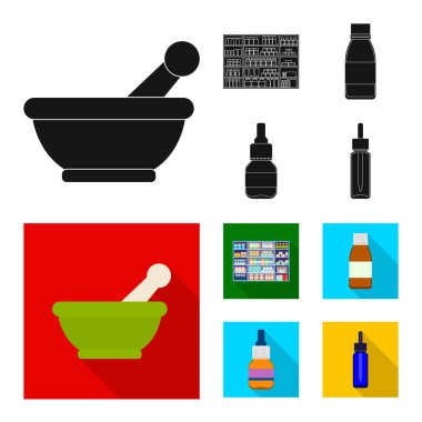 Perakende ve sağlık sembol vektör çizimi. Perakende ve sağlık hisse senedi vektör çizim seti.