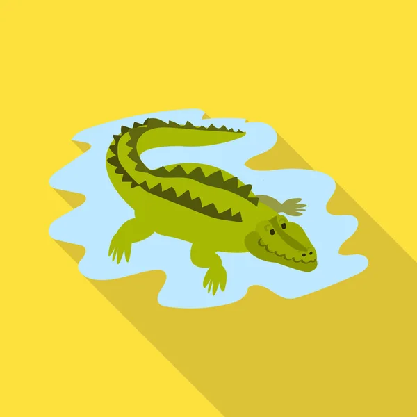 Vektorillustration von Krokodil und Alligator-Symbol. Sammlung von Krokodil und niedlichen Aktienvektorillustrationen. — Stockvektor