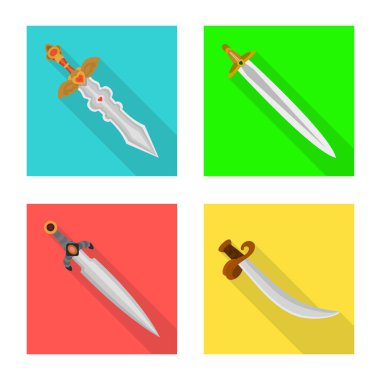 İzole nesnesini ve kılıç sembolü. Toplama ve bıçak hisse senedi vektör çizim.