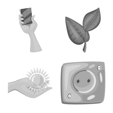 Vektör çizimi organik ve doğa sembolü. Ayarla, organik ve panel hisse senedi için vektör simgesi.