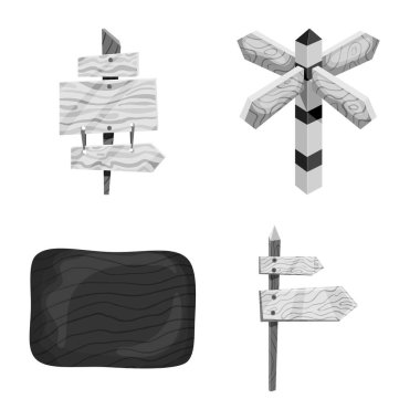 Tabela ve ahşap logo vektör tasarımı. Tabela ve ağaç hisse senedi simgesi için web topluluğu.