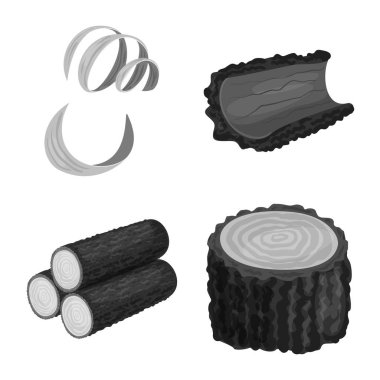 Orman ve ahşap logo yalıtılmış nesne. Web için orman ve doğa hisse senedi simgesi kümesi.