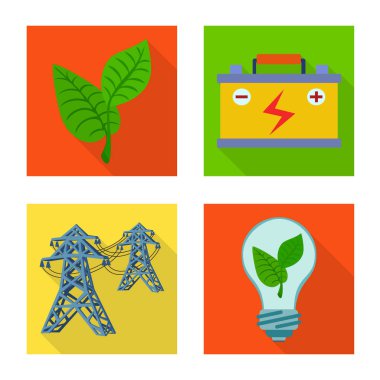 Güneş ve panel logo vektör tasarımı. Güneş ve yeşil hisse senedi vektör çizim.