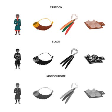 Kültür ve gezi logo vektör çizimi. Web için kültür ve özgünlük hisse senedi simgesi kümesi.