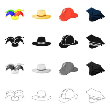 Tasarım Giyim ve kap işareti vektör. Giyim ve bere hisse senedi vektör çizim.