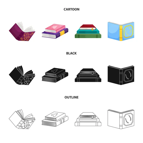 Ilustração vetorial de treinamento e símbolo de cobertura. Conjunto de treinamento e ilustração do vetor de estoque da livraria . — Vetor de Stock