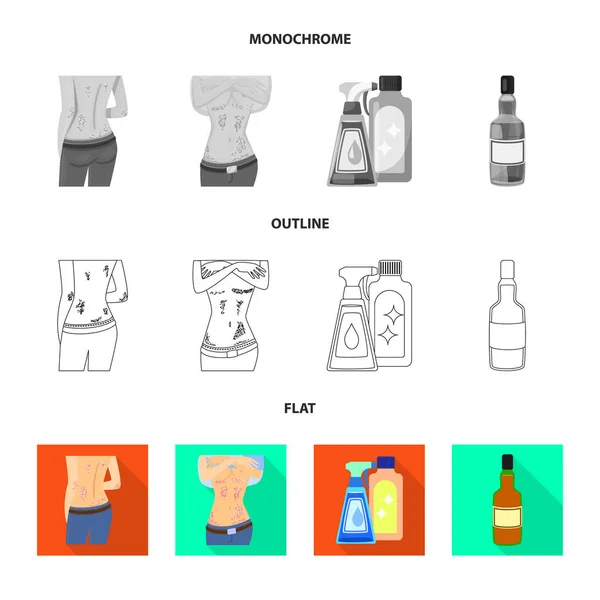 Vektor-Design von medizinischen und Schmerzsymbolen. Satz medizinischer und Krankheitssymbole für das Web. — Stockvektor