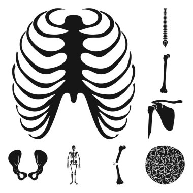 Biyoloji ve tıp logo izole nesne. Biyoloji ve web için iskelet hisse senedi simgesi.