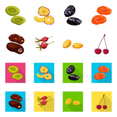 Gıda ve ham işareti vektör tasarımı. Gıda kümesi ve hisse senedi için doğa vektör simgesi.