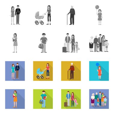 Karakter ve avatar logo vektör Illustration. Karakter ve portre hisse senedi simgesi için web topluluğu.