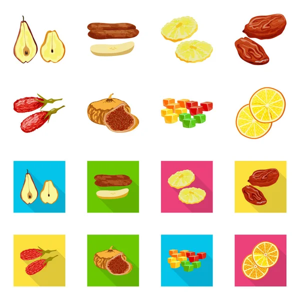 Vector ontwerp van voedsel en ruwe teken. Collectie van voedsel en natuur vector pictogram voor voorraad. — Stockvector
