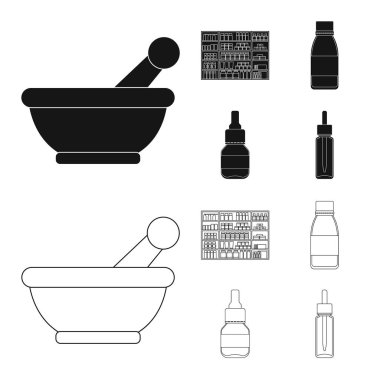 Perakende ve sağlık sembol vektör çizimi. Hisse senedi için perakende ve sağlık vektör simge kümesi.