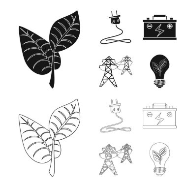 Yenilik ve teknoloji simgesi yalıtılmış nesne. Yenilik ve doğa hisse senedi vektör çizim koleksiyonu.