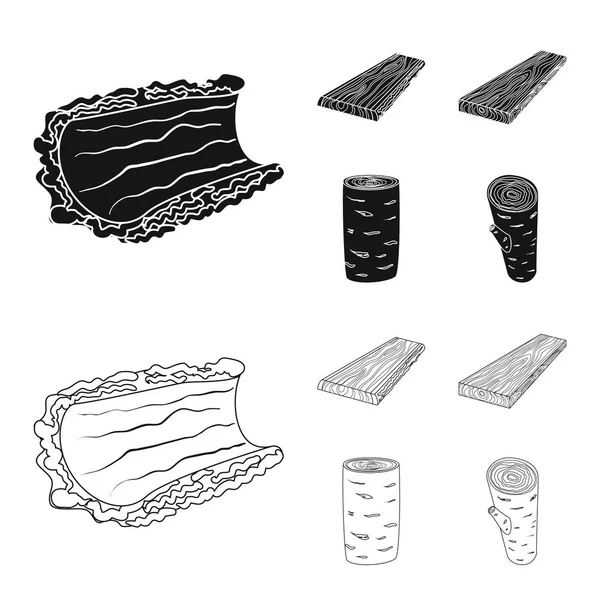 Projeto vetorial de árvore e ícone cru. Conjunto de árvore e construção vetor ícone para estoque . — Vetor de Stock