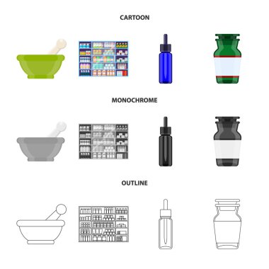 Perakende ve sağlık sembol vektör tasarımı. Hisse senedi için perakende ve sağlık vektör simge topluluğu.