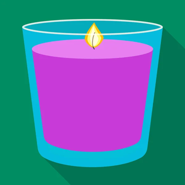 Vector illustration of candle and glass symbol. Collection of candle and romantic stock vector illustration. — Stock Vector