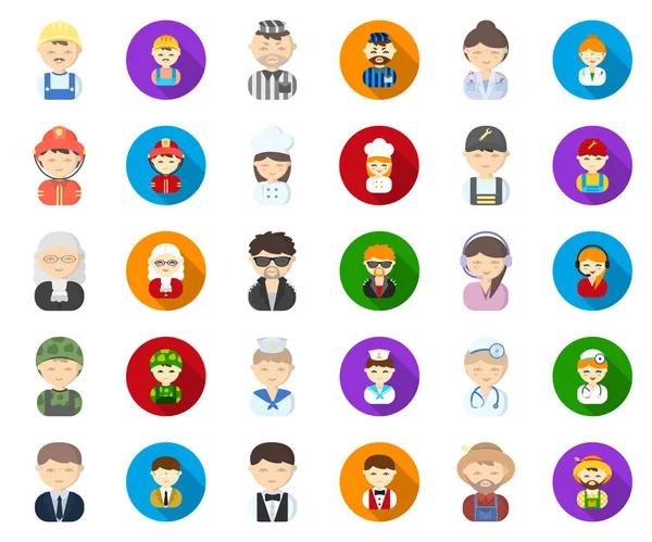 People of different professions cartoon,flat icons in set collection for design. Worker and specialist vector symbol stock web illustration. — Stock Vector