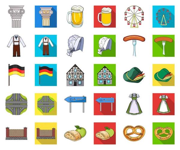 Country Germany cartoon, flat icons in set collection for design. Германия и векторные векторные символы . — стоковый вектор