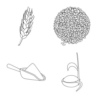 Tarım ve tarım simge vektör Illustration. Tarım ve bitki hisse senedi vektör çizim topluluğu.