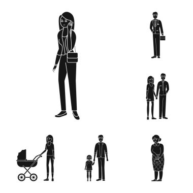 Yüz ve portre sembol vektör tasarımı. Web için yüz ve insanlar hisse senedi simgesi kümesi.