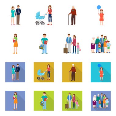 Karakter ve avatar simge vektör tasarımı. Karakter ve portre hisse senedi vektör çizim topluluğu.