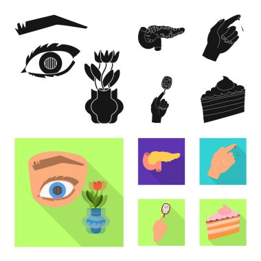 Diyet ve tedavi simge vektör tasarımı. Web için diyet ve ilaç hisse senedi simgesi kümesi.