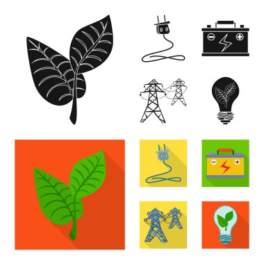 Yenilik ve teknoloji işareti illüstrasyon vektör. Dizi yenilik ve doğa hisse senedi vektör çizim.