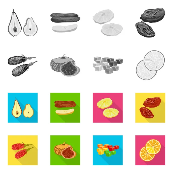 Design vettoriale del cibo e segno grezzo. Serie di illustrazioni vettoriali su cibo e natura . — Vettoriale Stock