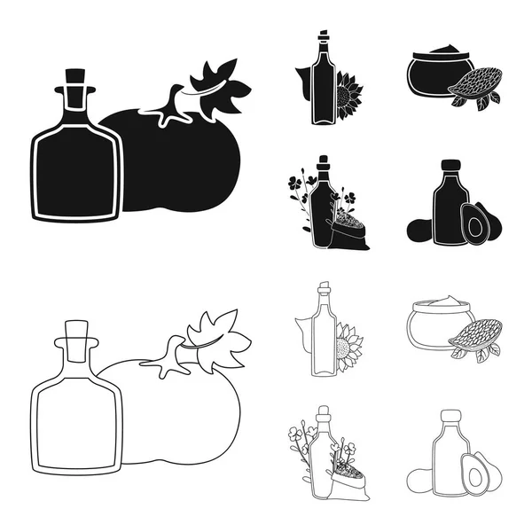 Ilustración vectorial del icono saludable y vegetal. Colección de ilustración de vector de stock saludable y agrícola . — Vector de stock