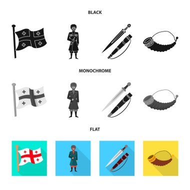 Kültür ve gezi işareti vektör çizimi. Kültür ve özgünlük hisse senedi vektör çizim seti.