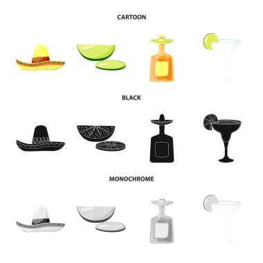 Kafe ve Latin logo vektör çizimi. Kafe ve ulusal hisse senedi vektör çizim.