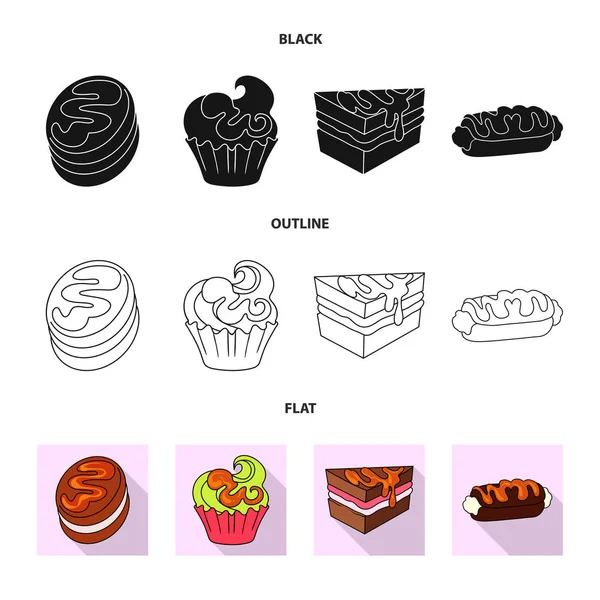 Şekerlemeler ve mutfak logo vektör tasarımı. Şekerleme ve ürün hisse senedi simgesi için web topluluğu. — Stok Vektör