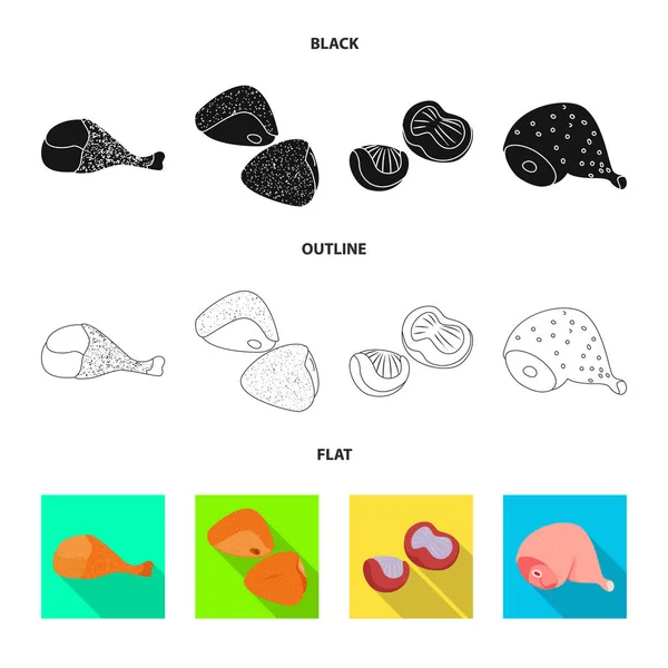 Objeto aislado del signo de producto y aves de corral. Conjunto de producto y agricultura icono vectorial para stock . — Archivo Imágenes Vectoriales