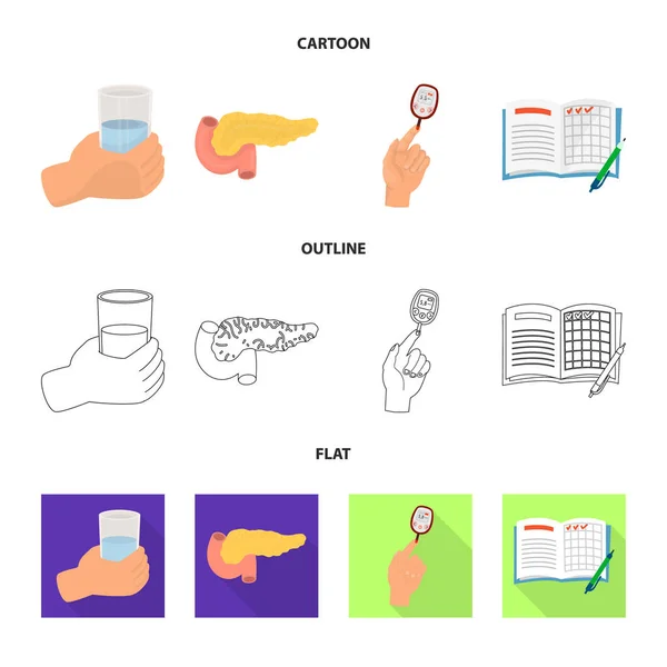 Desenho vetorial de dieta e sinal de tratamento. Coleção de dieta e vetor de medicina ícone para estoque . —  Vetores de Stock