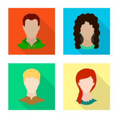 Avatar ve kukla simge vektör Illustration. Hisse senedi için avatar ve şekil vektör simge topluluğu.