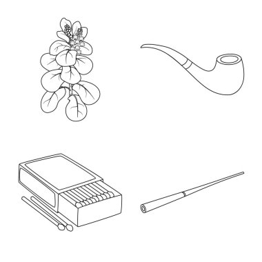 Sağlık ve nikotin işareti yalıtılmış nesne. Sağlık ve istatistik hisse senedi vektör çizim topluluğu.