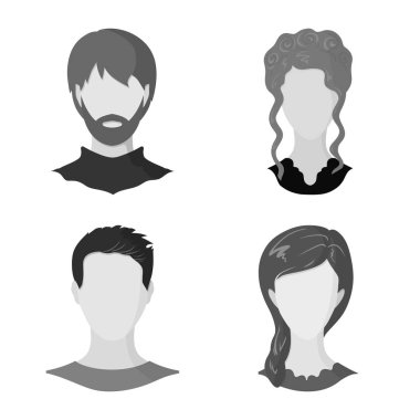 Vektör Illustration karakter ve profil sembol. Karakter ve kukla hisse senedi vektör çizim koleksiyonu.