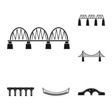 Yapı ve yan simge vektör Illustration. Yapý ve köprü hisse senedi vektör çizim seti.