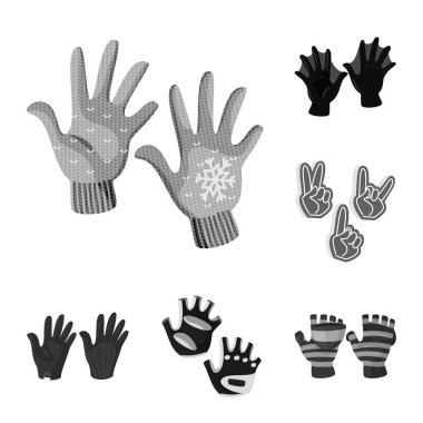 Vektör çizim özelliği ve ayırt edici işaret. Hisse senedi için özellik ve tekstil vektör simge topluluğu.