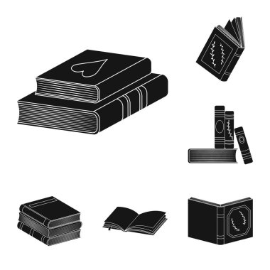 Bilgi ve illüstrasyon işareti vektör tasarımı. İllüstrasyon ve hisse senedi için kitapçı vektör simge koleksiyonu.