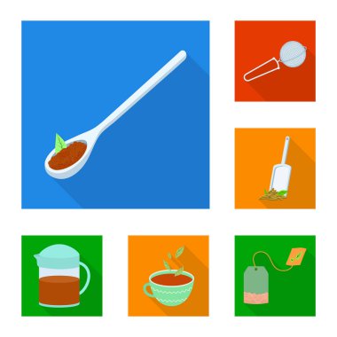 Ürün ve organik logo vektör çizimi. Ürün ve hisse senedi için çiçek vektör ikon koleksiyonu.