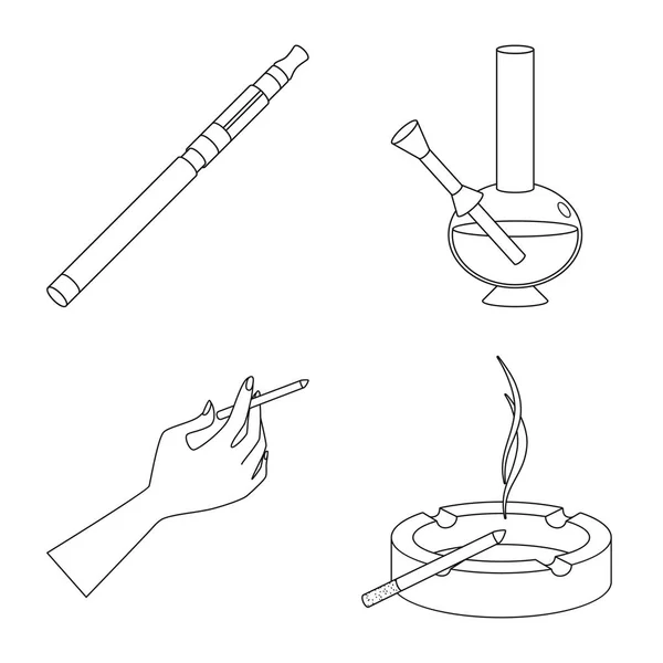 Vectorillustratie van gezondheids- en nicotine-symbool. Set van gezondheids- en statistieken aandelensymbool voor web. — Stockvector