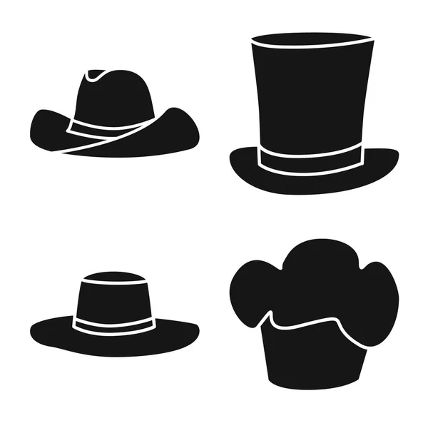 Objeto isolado de logotipo de gorro e boina. Conjunto de ilustração vetorial de estoque de gorro e cotonete . —  Vetores de Stock