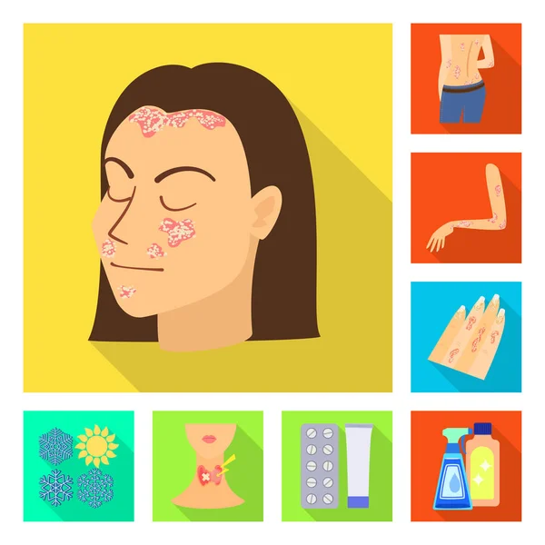 Ilustración Vectorial Del Ícono Dermatología Enfermedad Colección Dermatología Ilustración Del — Vector de stock