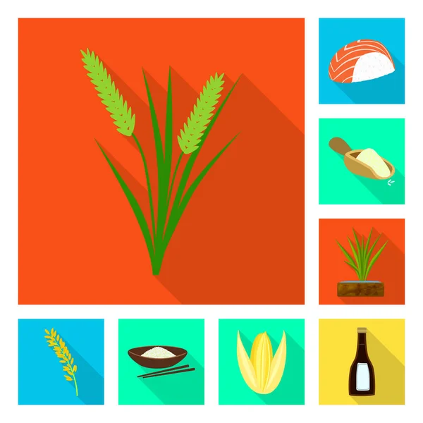 Vector illustration of raw and agricultural symbol. Set of raw and ecological stock symbol for web. — Stock Vector