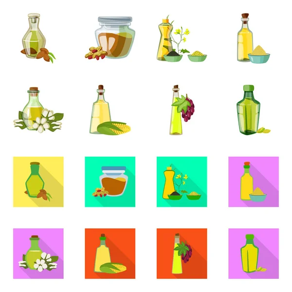 Oggetto isolato di simbolo sano e vegetale. Set di sano e agricoltura stock simbolo per il web . — Vettoriale Stock