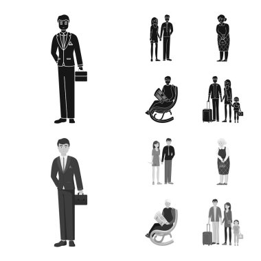 İzole işareti karakteri ve avatar nesne. Karakter ve portre hisse senedi vektör çizim topluluğu.