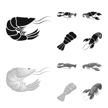 Meze ve okyanus logo vektör Illustration. Web için meze ve incelik hisse senedi simgesi kümesi.